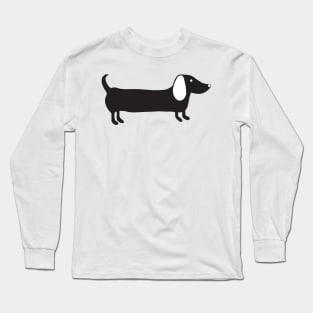 Simple black and white dachshund Long Sleeve T-Shirt